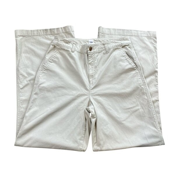 GAP Girlfriend Khaki Pants Sz 12 Tall Light Beige/Khaki Cotton-Spandex #331A - Picture 3 of 7